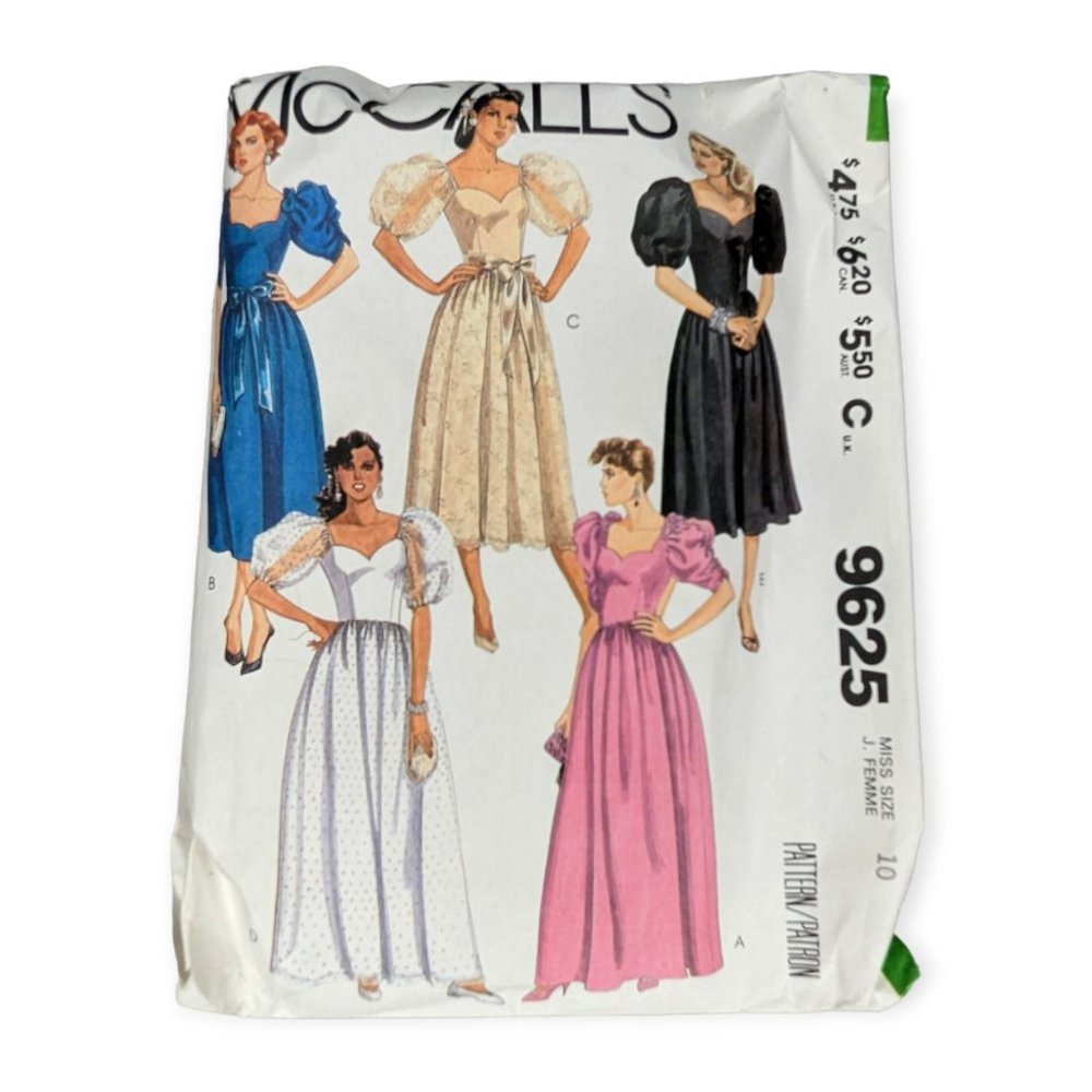 Vintage 1985 McCall's 9625 Dress Pattern Size 10